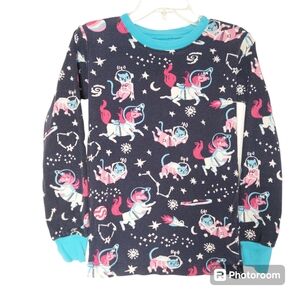 Hatley Unicorns and Cats in Space Long Sleeve Pajama Top